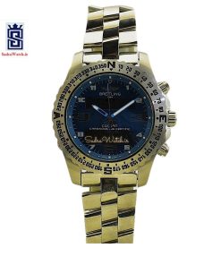 برایتلینگ  2 زمانه ** BREITLING VB5510-XB55 جدید موتور ژاپن * شیشه سافایر کریستال * تاچیمتردور صفحه متحرک دستی گردان