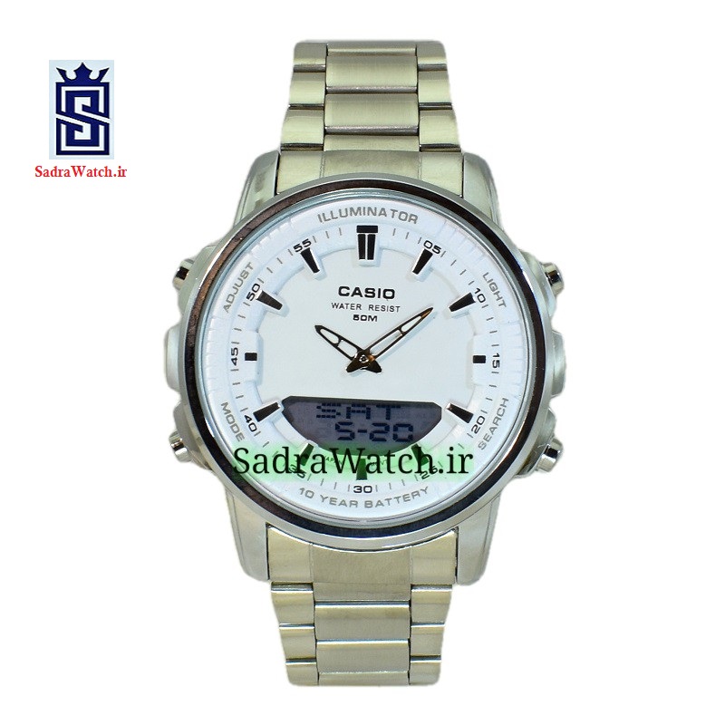 کاسیو هیدرولیک CASIO WORLD TIME AMW – 880 دو زمانه با چراغ لایت لامپی بسیار قوی
