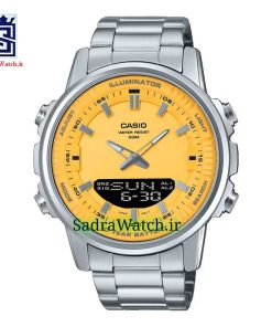 کاسیو هیدرولیک  CASIO WORLD TIME AMW – 880 دو زمانه با چراغ لایت لامپی بسیار قوی