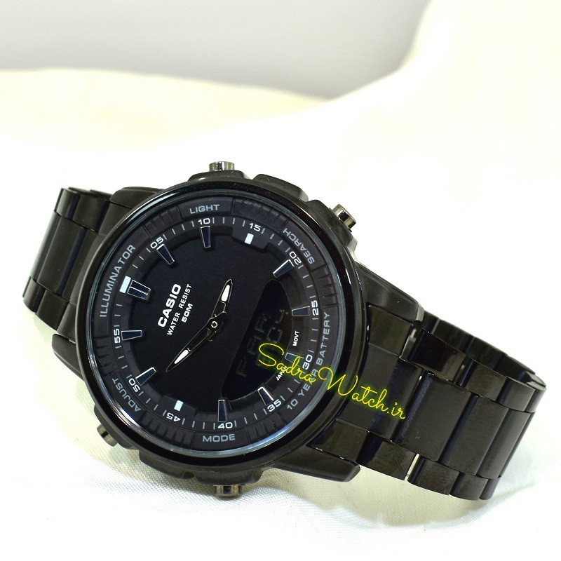 کاسیو هیدرولیک CASIO WORLD TIME AMW - 880 دو زمانه با چراغ لایت لامپی بسیار قوی - Image 3