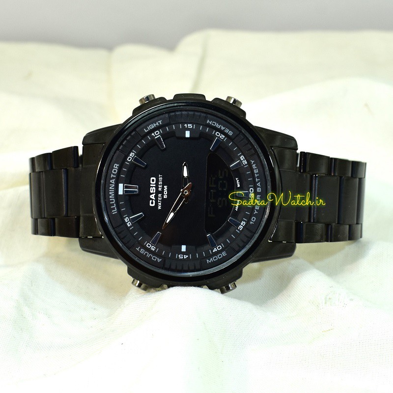 کاسیو هیدرولیک CASIO WORLD TIME AMW - 880 دو زمانه با چراغ لایت لامپی بسیار قوی - Image 6