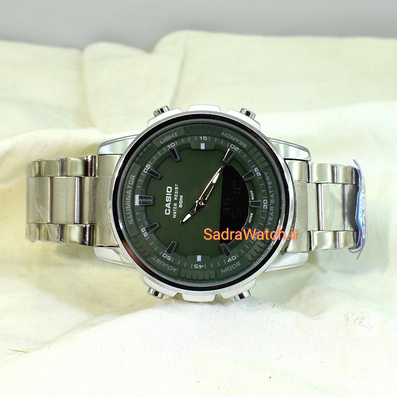 کاسیو هیدرولیک CASIO WORLD TIME AMW – 880 دو زمانه با چراغ لایت لامپی بسیار قوی - Image 6