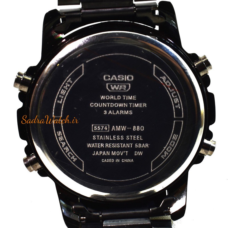 کاسیو هیدرولیک CASIO WORLD TIME AMW - 880 دو زمانه با چراغ لایت لامپی بسیار قوی - Image 9