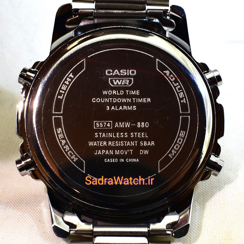 کاسیو هیدرولیک CASIO WORLD TIME AMW – 880 دو زمانه با چراغ لایت لامپی بسیار قوی - Image 9