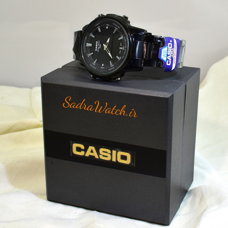 کاسیو هیدرولیک CASIO WORLD TIME AMW - 880 دو زمانه با چراغ لایت لامپی بسیار قوی - Image 10