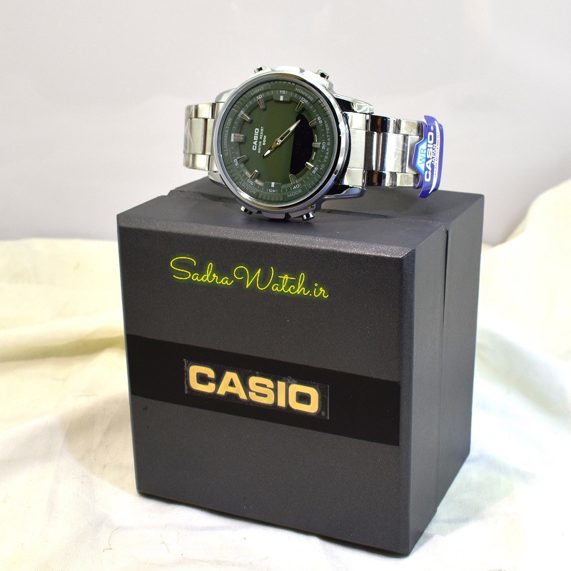 کاسیو هیدرولیک CASIO WORLD TIME AMW – 880 دو زمانه با چراغ لایت لامپی بسیار قوی - Image 10