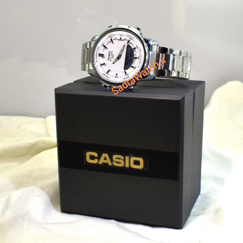 کاسیو هیدرولیک CASIO WORLD TIME AMW – 880 دو زمانه با چراغ لایت لامپی بسیار قوی - Image 10