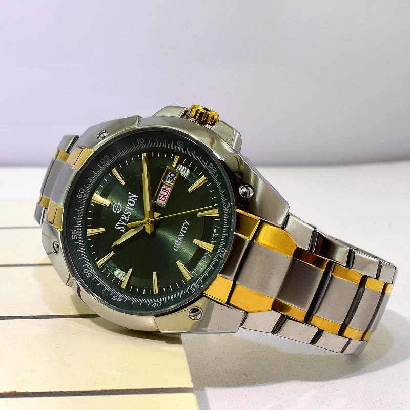ساعت مردانه سوستون 2 تقویم مدل SVESTON GRAVITY SV-9296 N دورنگ صفحه سبز - Image 3