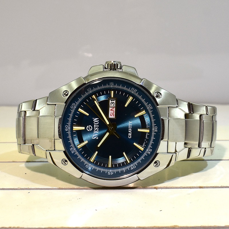 ساعت مردانه سوستون 2 تقویم مدل SVESTON GRAVITY SV-9296 N نقره ای صفحه سبزآبی ( نفتی ) - Image 6