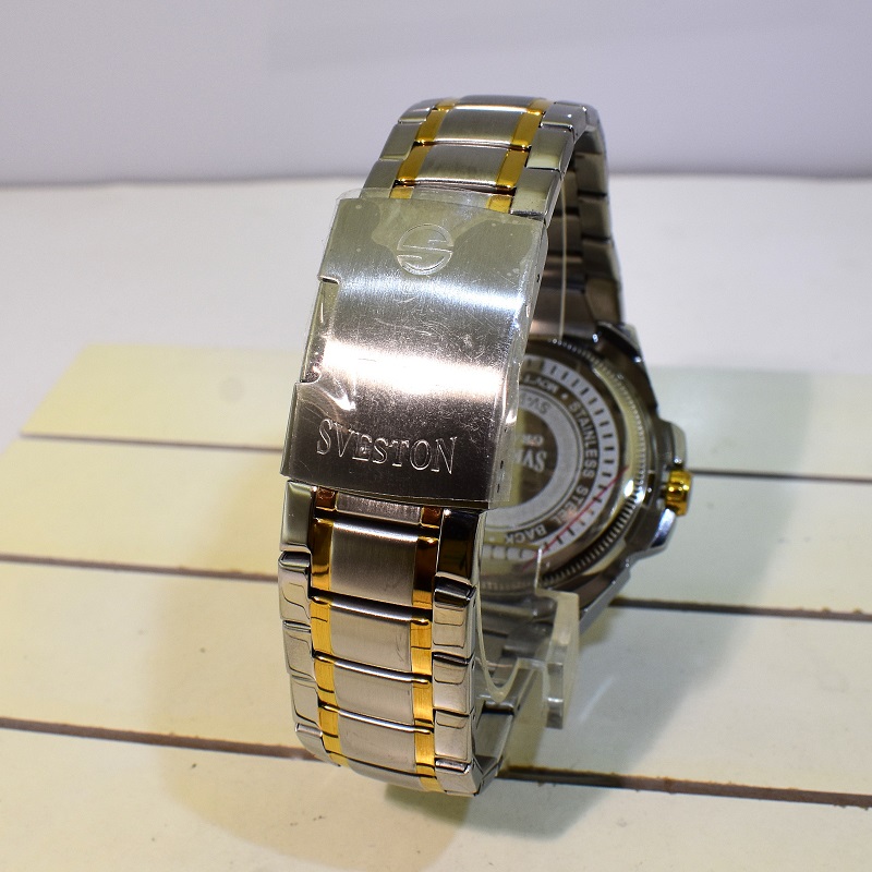 ساعت مردانه سوستون 2 تقویم مدل SVESTON GRAVITY SV-9296 N دورنگ صفحه سبز - Image 8