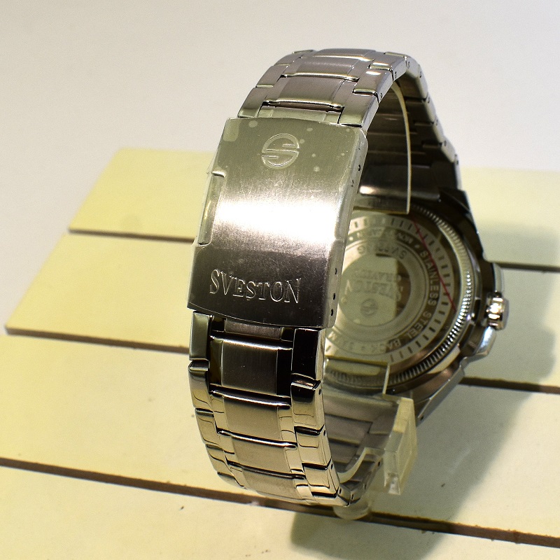 ساعت مردانه سوستون 2 تقویم مدل SVESTON GRAVITY SV-9296 N نقره ای صفحه سبزآبی ( نفتی ) - Image 8