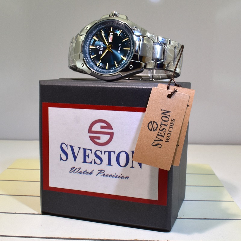 ساعت مردانه سوستون 2 تقویم مدل SVESTON GRAVITY SV-9296 N نقره ای صفحه سبزآبی ( نفتی ) - Image 11