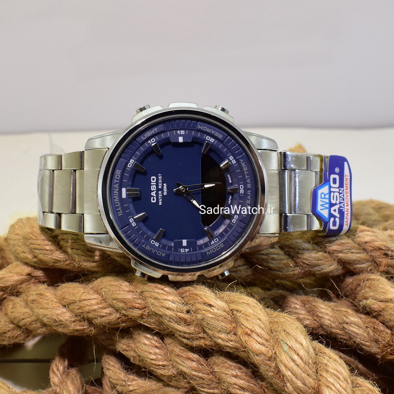 کاسیو هیدرولیک CASIO WORLD TIME AMW – 880 دو زمانه با چراغ لایت لامپی بسیار قوی - Image 5