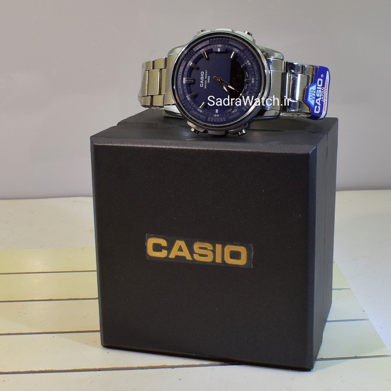 کاسیو هیدرولیک CASIO WORLD TIME AMW – 880 دو زمانه با چراغ لایت لامپی بسیار قوی - Image 9