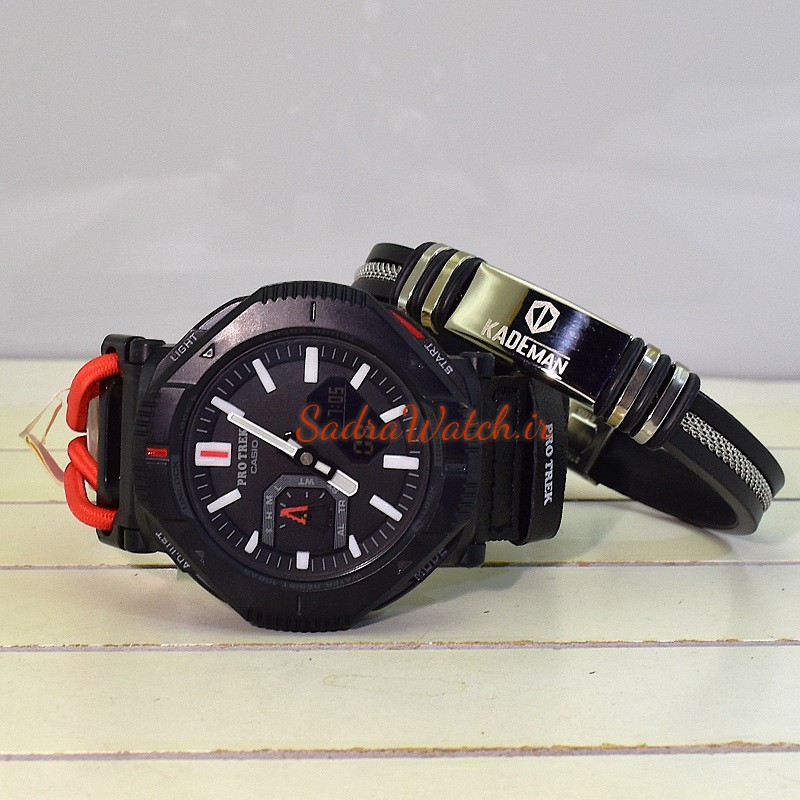 کاسیو هیدرولیک CASIO PROTEK WORLD TIME 5732 PRJ-B001 – بهمراه دستبند اورجینال کادمن با جعبه شیک دستبند - Image 7