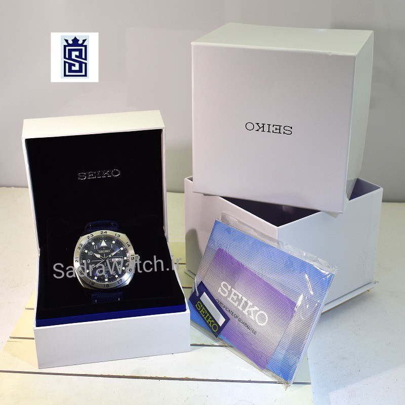 SEIKO5 A4 – 06J0 – 4R36A سیکو 5 اتوماتیک حرکتی * موتور سیکو 24 سنگ ساخت ژاپن ** فول استیل ** 2 تقویم با ایام هفته فارسی صفحه سرمه ای - Image 10
